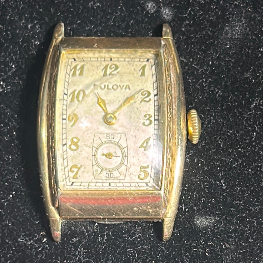 Bulova Vintage 10k gold plated Watch   winding works!